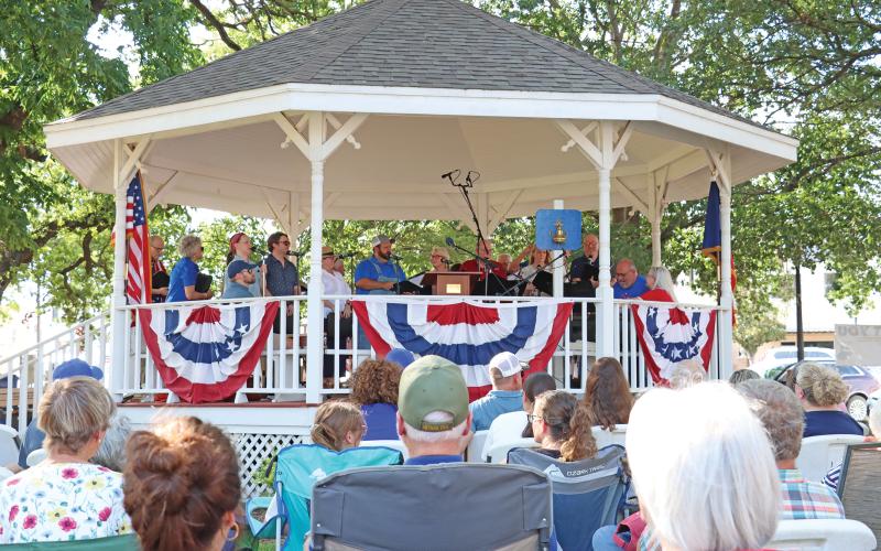 (ARCHIVE PHOTO | THE GRAHAM LEADER) Patriotic music is sung under the Young County Courthouse gazebo during the Celebrate Freedom event Saturday, June 29. The gazebo was recently closed due to safety concerns.