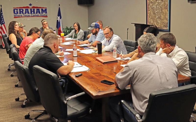 (THOMAS WALLNER | THE GRAHAM LEADER) The Graham Parks Department Board of Directors met Tuesday, Aug. 27 and made the determination to continue to monitor the temperatures of the park equipment, and if they get too warm to close the facilities. 