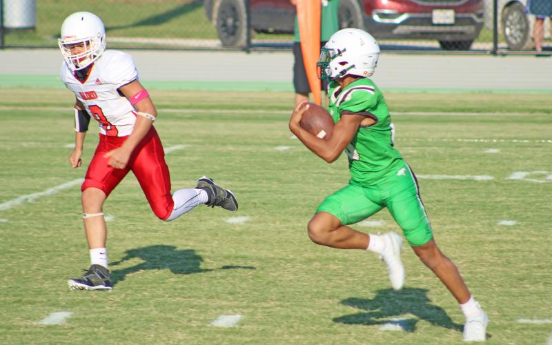 (ALEX HAVARDANSKY | THE GRAHAM LEADER) The Graham Leader is recognizing London Martinez of the Bobcats as this week’s Athlete of the Week. Martinez scored four touchdowns and three two point conversions in the team’s blowout win over the Iredell Dragons. 