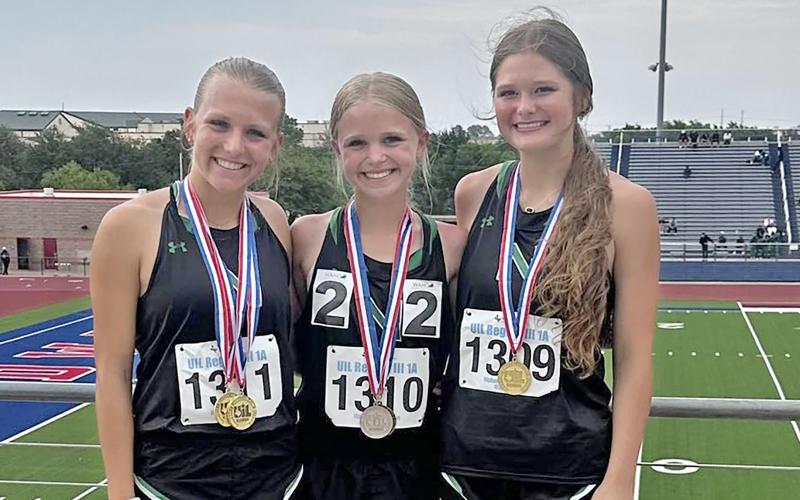 (NEWCASTLE ISD | CONTRIBUTED PHOTO) The three Newcastle athletes that will be advancing to the state meet are Camren Mallory (right), Catherine Youngblood (left) and Allison Melton.