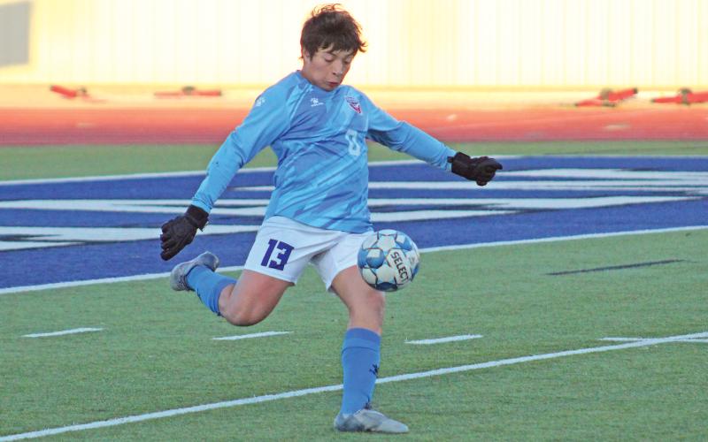 (TC GORDON | THE GRAHAM LEADER) Ozzy Trejo is in his first year playing goalkeeper for the varsity Steers and he’s showing why he earned the position. He’s made incredible saves while providing a steady presence in the goal. He recently helped the Steers win a penalty kick shootout against Mineral Wells, and for his performance he earned a selection as one of The Graham Leader’s Athletes of the Week.