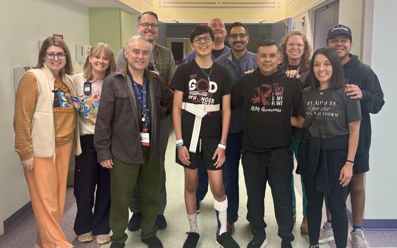 (BOBBIE JO MARRUFO | CONTRIBUTED PHOTO) The Marrufos have received an outpouring of support after their son Paul (shown at center) suffered a ruptured Arteriovenous Malformation in September. Paul is now working to recover from a successful brain surgery and is looking at his future.