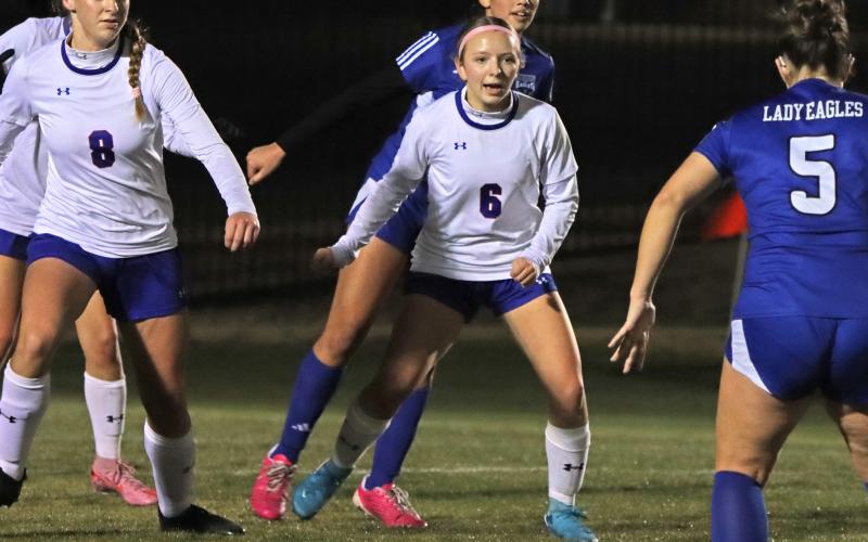 (KYLIE BAILEY | THE GRAHAM LEADER) Ellie Weatherman, shown above, and Taylor Lauster will represent the Lady Blues and Graham High School during the Texas Association of Soccer Coaches All-Star Game. 