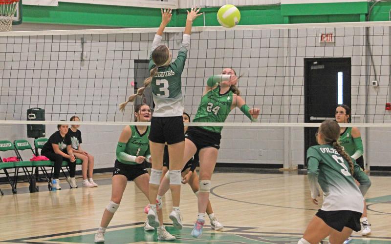 (ALEX HAVARDANSKY | THE GRAHAM LEADER) The Graham Leader is recognizing Sophie Terrell of the Ladycats as this week’s Athlete of the Week. Terrell was a force offensively, picking up multiple points and kills in the Ladycats’ three-set win over Gold-Burg. 