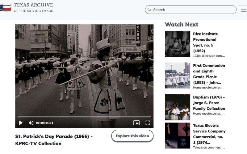 (TAMI | CONTRIBUTED PHOTO) The Texas Archive of the Moving Image website which houses many contributed films and videotapes which have been digitized and made available for free online. The organization is hosting its annual Texas Film Round-Up event this month.