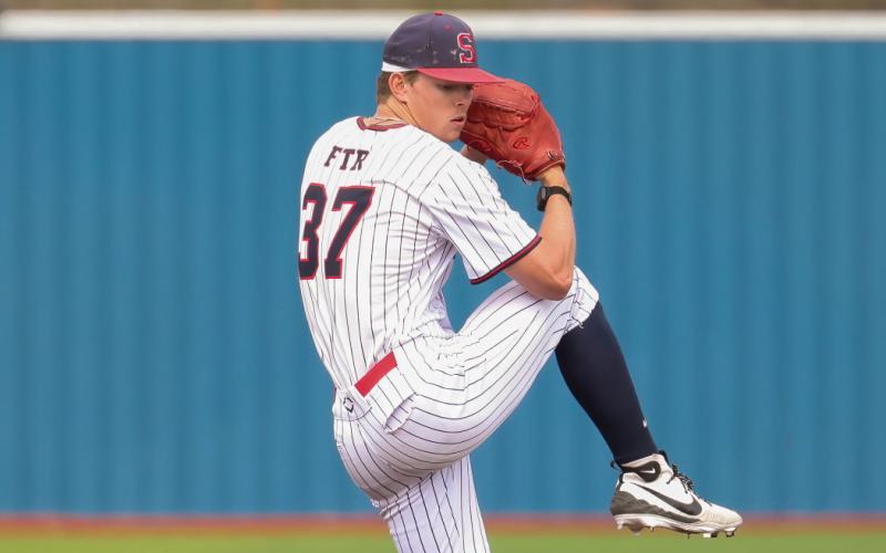 (LINSEY TAYLOR | CONTRIBUTED PHOTO) Former Graham Steer Ryder Taylor represented both Graham and Seminole State University during the Alpine Bank NJCAA Division I JUCO World Series held Saturday, May 23.