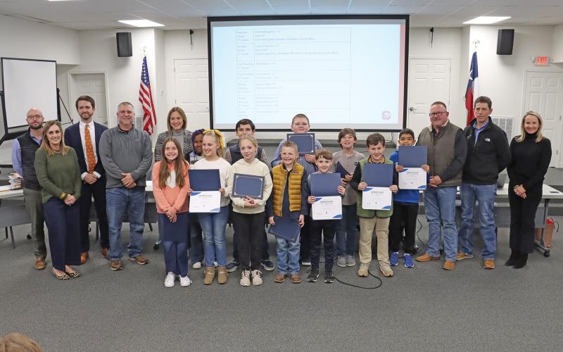 (THOMAS WALLNER | THE GRAHAM LEADER) The third group of students recognized by the Graham ISD Board of Trustees for their recent UIL performance.