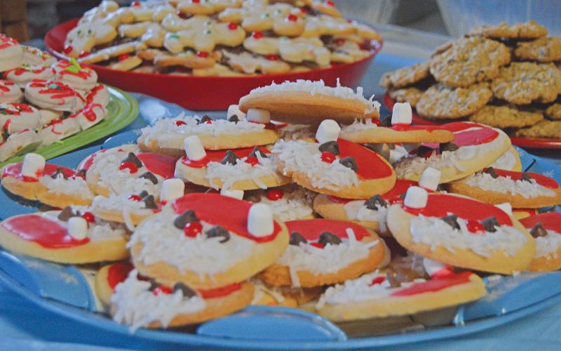 (THOMAS WALLNER | THE GRAHAM LEADER) Santa Clause sugar cookies which were at the 2021 Cookie Day event in Graham. The event is held for free each year and provides visitors a free bag or plate of cookies.