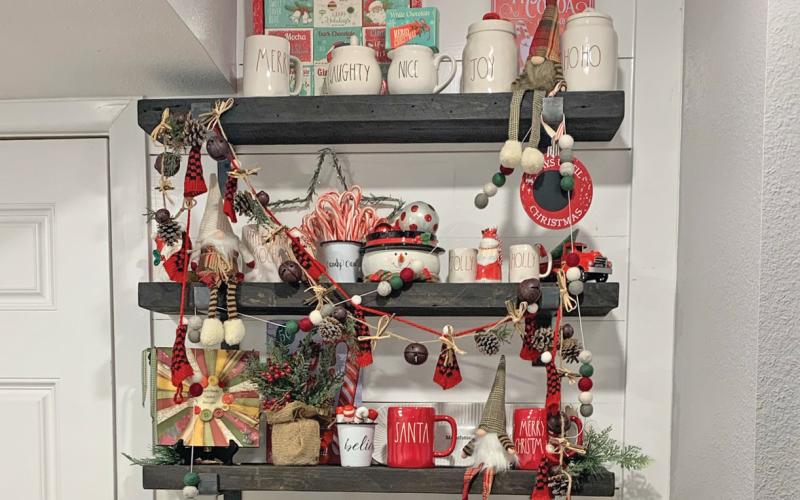 (CONTRIBUTED PHOTO | WETA PHILLIPS) Decorations inside the home of Cathy and Brad Partridge which will be on the Tour of Homes. The home on Lake Graham was built in 1970s. The Partridges purchased the home in 2017 and completed a remodel in 2018. The house will feature farmhouse style and Christmas decor with a lifetime of collections and creations.