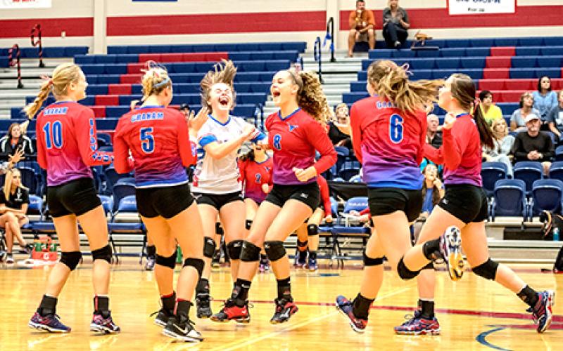 With no prior knowledge of the event, one may have walked into the Graham High School gym Friday at 5:00 p.m. thinking a team had just clenched a trip to the state tournament. Though the gravity of the game was not that crucial, the JV Blues’ last-minute, come-from-behind win over Burkburnett sent good feelings through every Graham fan in attendance. The excitement from the players was a reminder of why sports can be incredible at any level, at any age. (Leader photo by David Flynn)