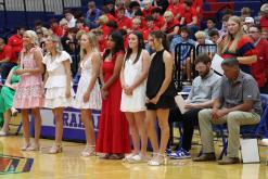 (THOMAS WALLNER | THE GRAHAM LEADER) Lady Blues head cross country coach Baylee Atkins introduces the cross country athletes during the all-sports banquet held Tuesday, May 12 at Graham High School.