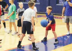 (ARCHIVE PHOTO | THE GRAHAM LEADER) Participants in the Graham Steers basketball camp practice shooting and dribbling during the 2023 camp. The camp will return June 8-10 at Graham High School.