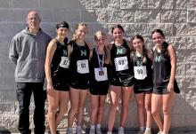 (CONTRIBUTED PHOTO) Members of the Newcastle Ladycats pose after their region meet in Arlington. The entire team qualified for the state championship meets after finishing in fourth at the district meet Monday, Oct. 20. 