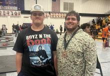 (GHS ATHLETICS | CONTRIBUTED PHOTO) McCrae Reese and Brennen Strawbridge at the regional powerlifting meet Saturday, March 14 in Abilene.