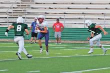 (STEVIE WATKINS | Breckenridge American) The Graham Steers’ eighth-grade A team earned a 36-14 win at Breckenridge Thursday, Sept. 22. The team defeated Barwise, 34-0, Monday, Sept. 26 at Barwise Middle School.