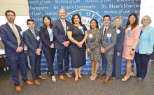 (ST. MARY’S UNIVERSITY | CONTRIBUTED PHOTO) John Brown, shown at far left, was recognized Friday, April 4 by St. Mary’s University School of Law as one of 10 outstanding alumni who have graduated within the past 10 years.