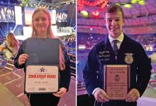 (GRAHAM FFA | CONTRIBUTED PHOTOS) Graham FFA member Brailey Brooks won the Houston Stock Show and Rodeo Scholarship worth $20,000 during the Texas FFA Station Convention held Monday, June 30 through Friday, July 4 in Fort Worth. Graham FFA member Brazier Joy won state on Beef Entrepreneurship Proficiency and was also presented a Lone Star FFA Degree during the Texas FFA Station Convention.