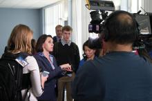 (ARCHIVE PHOTO | THE GRAHAM LEADER) Kendrex White’s Attorney Jana Ortega speaks to the media in December 2018 after White was ruled not guilty by reason of insanity for the May, 1 2017 killing of Harrison Brown.
