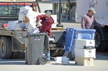 (ARCHIVE PHOTO | THE GRAHAM LEADER) Brad Partridge helps unload papers to be shredded during the 2023 spring clean up event. The event this year will be held from Saturday, April 5 through Sunday, April 13. 