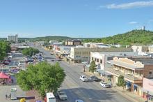 (ARCHIVE PHOTO | THE GRAHAM LEADER) An overview of the downtown square looking north on Elm Street. The city recently approved its 2040 strategic plan which includes a priority of promoting and enhancing the downtown business district.