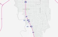 (ZACH HUSEN | CONTRIBUTED PHOTO) The current and recommended speeds (at left) which were the result of a speed study conducted on a portion of Elm Street. The Texas Department of Transportation contracted the study with the company Garver which recommended reductions in two speed zones.