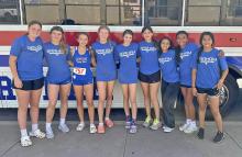 (CONTRIBUTED PHOTO | GRAHAM TRACK) The Lady Blues finished fifth out of five teams in the Region 6 district meet Tuesday, Oct. 10 at Stephenville.