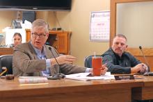 (THOMAS WALLNER | THE GRAHAM LEADER) Young County Judge Win Graham speaks with the Young County Commissioners Court during their meeting Monday, Jan. 13. The commissioners ratified a lease agreement with the city of Newcastle and Young County Rural VFD to improve emergency communications.