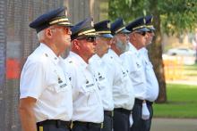 (ARCHIVE PHOTO | THE GRAHAM LEADER) Veterans with the American Volunteer Reserve stand at attention during a ceremony held in honor of veterans at the Celebrate Freedom event in 2024.
