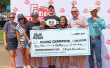 (ARCHIVE PHOTO | THE GRAHAM LEADER) The Food Truck Championship of Texas grand champion winning truck Insurgent poses with their $10,000 check at the 2024 event on the Graham downtown square. The event this year will kick off at 11 a.m. Saturday, June 7. 