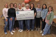 (THOMAS WALLNER | THE GRAHAM LEADER) Representatives of Hero House in Graham were presented with a donation of $10,000 from funds raised from the Spivey Hill Challenge held Nov. 8, 2025 at Firemen’s Park. The organization was one of two presented a check Wednesday, Feb. 4.
