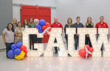 (ALEX HAVARDANKSY | THE GRAHAM LEADER) Volunteers with Graham Area United Way pose for a photo during the organization’s kickoff luncheon Thursday, Sept. 18 at North Central Texas College. The organization is looking to make one final fundraising push as it has reached 88% of the way to meeting their goal of $100,000.