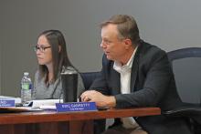 (KYLIE BAILEY | THE GRAHAM LEADER) City Manager Eric Garretty speaks with the Graham City Council during their meeting Thursday, Jan. 16. The city council made the determination to choose a new solid waste provider for the city during the meeting.