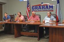 (THOMAS WALLNER | THE GRAHAM LEADER) Members of the Graham Planning and Zoning Commission listen to Assistant City Manager Melinda Brown speak Thursday, June 26 regarding the potential development of a property on Indiana Street. The commission approved a rezoning of that property to incentivize developers.