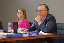 (THOMAS WALLNER | THE GRAHAM LEADER) Graham City Manager Eric Garretty speak to the Graham City Council during their meeting Thursday, Aug. 4. The council approved having a future agenda item for the city to seek a Texas Department of Agriculture’s Community Development Block Grant for road improvements on Texas Street.