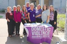 (ARCHIVE PHOTO | THE GRAHAM LEADER) Supporters of Graham Crisis Center and Affirming Texas Families Services gathered Oct. 17, 2024 at the Young County Courthouse to raise awareness for domestic violence.