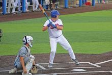 (ALEX HAVARDANSKY | THE GRAHAM LEADER) While the Steers ultimately had trouble getting the ball passed the infield in this game, they were still putting it in play early with runners on base leading to their only runs of the game against the Brock Eagles.