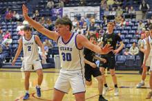 (ALEX HAVARDANSKY | THE GRAHAM LEADER) Cooper Corley plays up on defense Friday, Jan. 30 against the Stephenville Yellow Jackets. Corley led the team in scoring with 19 points in the matchup. 