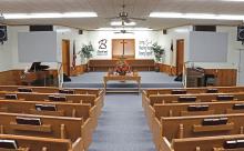 (THOMAS WALLNER | THE GRAHAM LEADER) The inside of the sanctuary at Bethel Baptist Church. The church  will be celebrating its 75th anniversary in November with a special service Sunday, Nov. 3 to commemorate the milestone.