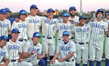 (ALEX HAVARDANSKY | THE GRAHAM LEADER) The Steers celebrate after winning the series 2-1 over the Lubbock Cooper Liberty Patriots in their bi-district matchup in May. The Steers ended up advancing to the regional finals where they fell to Brock.