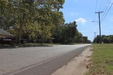 (THOMAS WALLNER | THE GRAHAM LEADER) Pecan Street in Graham which is scheduled to receive a slurry seal as part of the city of Graham’s anticipated repaving projects for the current fiscal year.