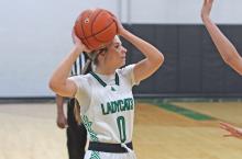 (ARCHIVE PHOTO | THE GRAHAM LEADER) Kenzie King of the Newcastle Ladycats is in her third year with the program and has grown into her position on the team. The Ladycats have moved into the regional finals Friday, Nov. 21 against Neches. King has worked alongside her teammates to get one step closer to obtaining a second state championship.