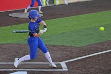 (ALEX HAVARDANSKY | THE GRAHAM LEADER) The Graham Leader recognizes Larissa Warren as this Athlete of the Week. Warren is a longstanding first baseman for the Lady Blues and picked up two hits, two RBIs and scored two runs against the Peaster Lady Greyhounds.  