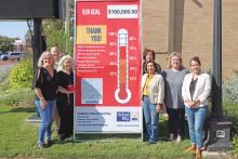 (THOMAS WALLNER | THE GRAHAM LEADER) Members of Graham Area United Way pose as the organization reached 75% of their $100,000 goal at the end of October. The organization is making one final push for donations to reach their campaign goal.