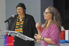 (THOMAS WALLNER | THE GRAHAM LEADER) Dr. Tamra Walter, a historical archaeologist and associate professor of archeology at Texas Tech University, gives an update on research of a the Oak Grove Colored - William P. Johnston Cemetery.