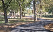 (ALEX HAVARDANSKY | THE GRAHAM LEADER) Completed work on the Firemen’s Park trail project that is the final piece of improvement work for the park utilizing matching funding awarded by the Texas Parks and Wildlife Department. 
