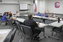 (TC GORDON | THE GRAHAM LEADER) Members of the Graham ISD Safety and Security Committee meet Thursday, Aug. 8 before the start of the school year. The board received a number of updated from Superintendent Sonny Cruse regarding safety measures.