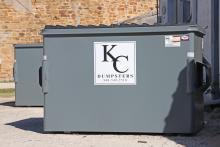 (THOMAS WALLNER | THE GRAHAM LEADER) A dumpster provided by KC Dumpsters which serves as the city of Graham’s contracted solid waste provider. The company approached the city about operating its convenience station.
