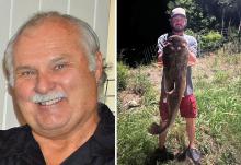 (CONTRIBUTED PHOTO | RON EISELE) Cody Plovado (at right), of Loving, with his “Personal Best” flathead catfish he caught on Lake Graham.