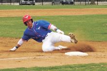 (MIKE WILLIAMS | THE GRAHAM LEADER) Nolan Casbeer was a combined 5-for-13, including one double and three triples with five RBIs in four games during last weekend’s Graham baseball tournament. The Steers finished 3-1 in the tournament.