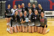 (ALEX HAVARDANSKY | THE GRAHAM LEADER) The Lady Blues celebrate their second place finish at the 2024 Lu Allen Memorial Volleyball Tournament. The team will be looking to generate similar success this upcoming tournament.